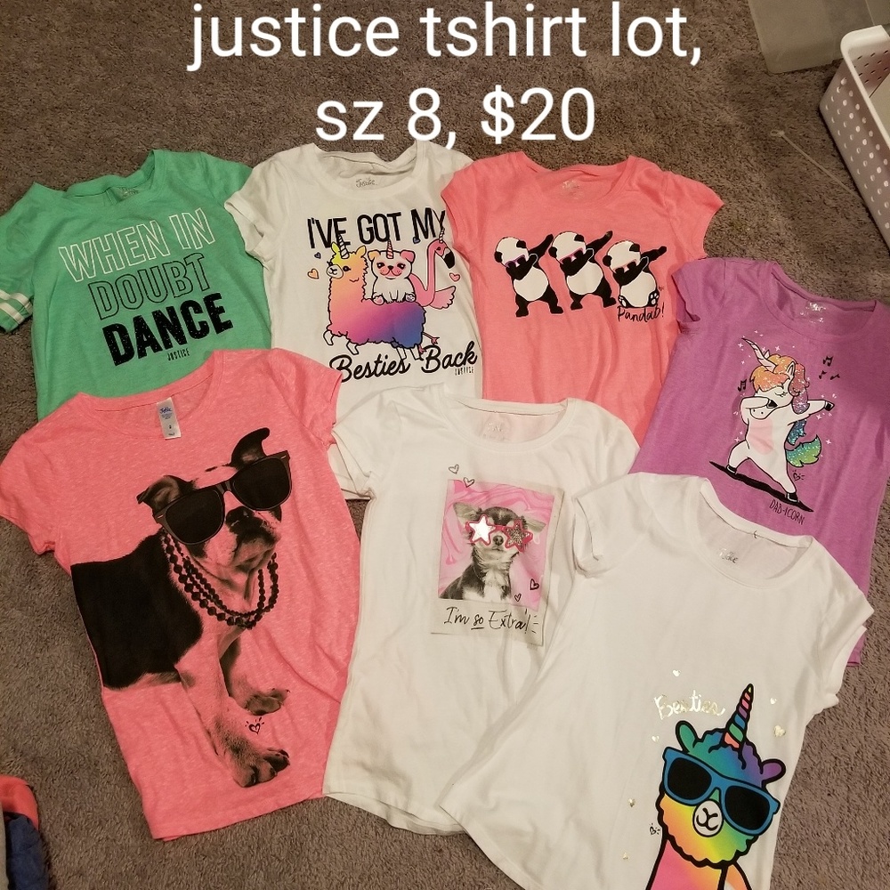 Lot of Justice girls tshirts